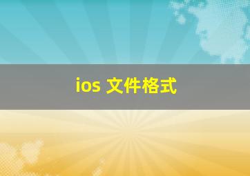 ios 文件格式